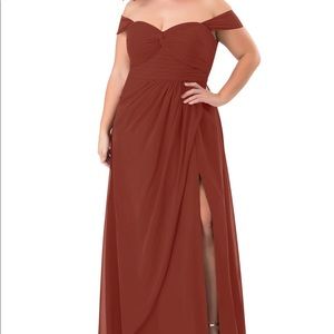 Plus size terracotta Azazie bridesmaid dress